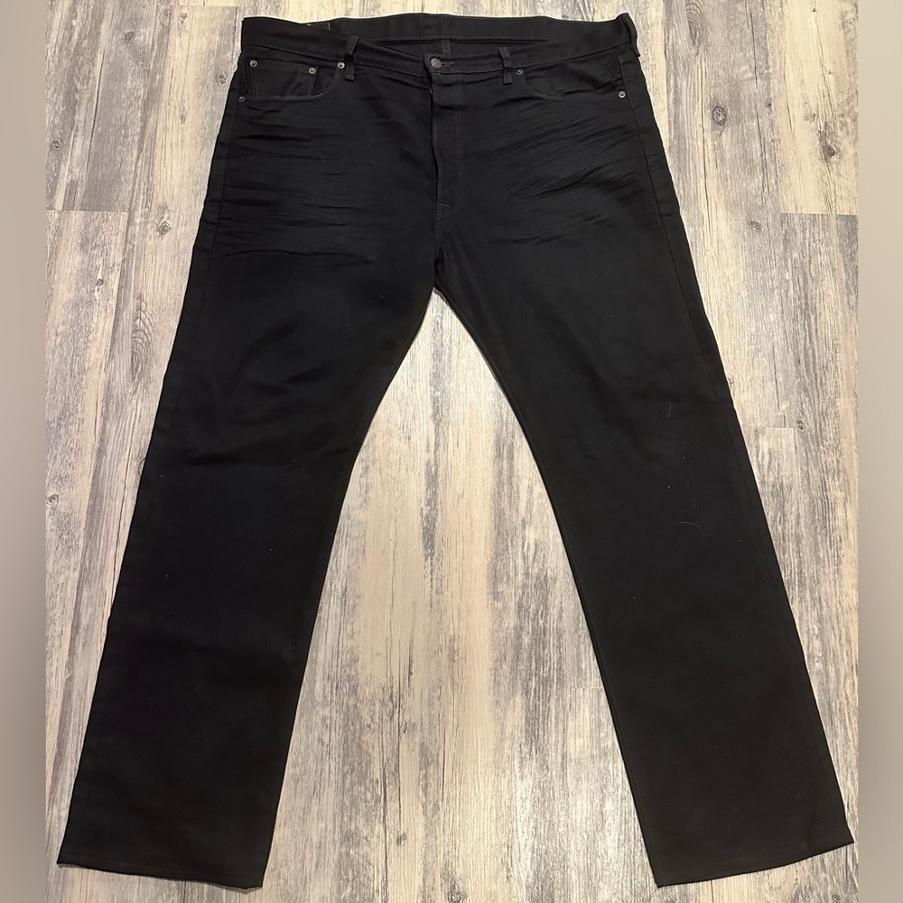 Levi's 501 Men's Original Button Fly Regular Fit Straight Leg Denim Jeans, Black